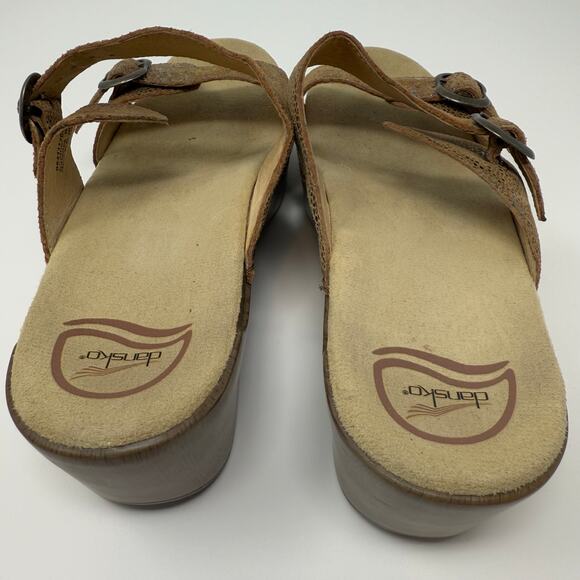 Dansko Slide Sandal Women's 41 (9.5) Brown Leather Sophie Iridescent Summer - Picture 9 of 10